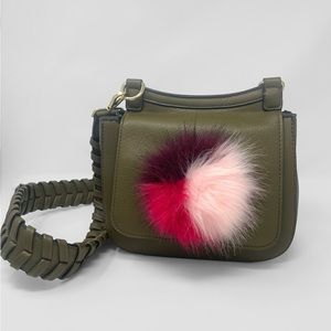 Olive Green Vegan Leather Bag Crossbody Saddlebag ANTHROPOLOGIE